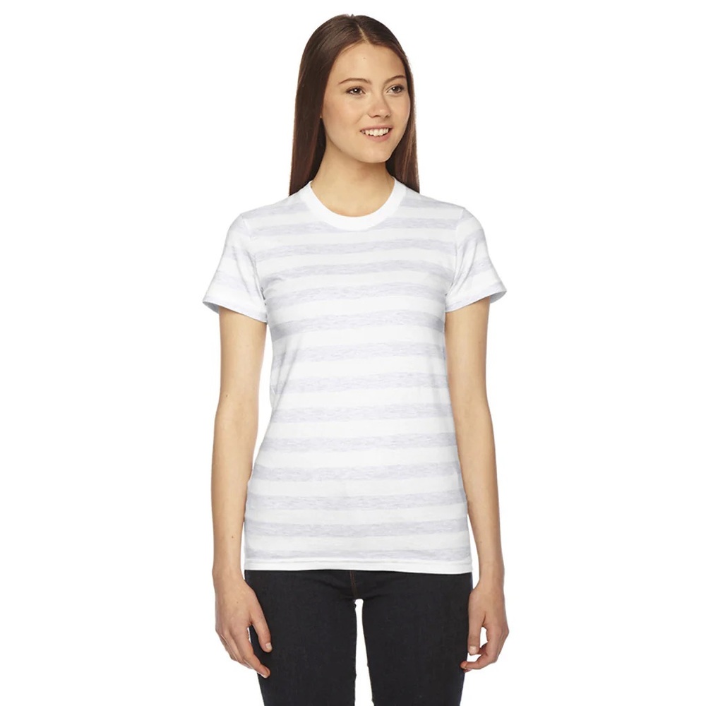 OG American Apparel Ash White Stripe Jersey Short-Sleeve T, Perfect condition